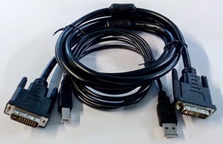 KAB-102-DVI - DVI/USB (A/B) Kabelset für DVI KVM, Länge=1,8m