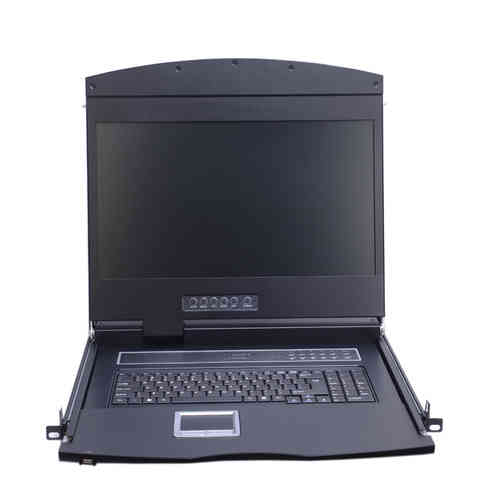 Lanbe AS-9116HD-ULS-IP - 18,5'' TFT FHD Schublade, 16 Port VGA KVM